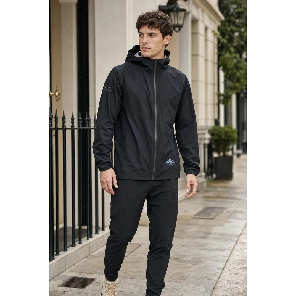 Nike Trail Gore-Tex Infinium Running Jacket Men's L Hooded Black Packable $330